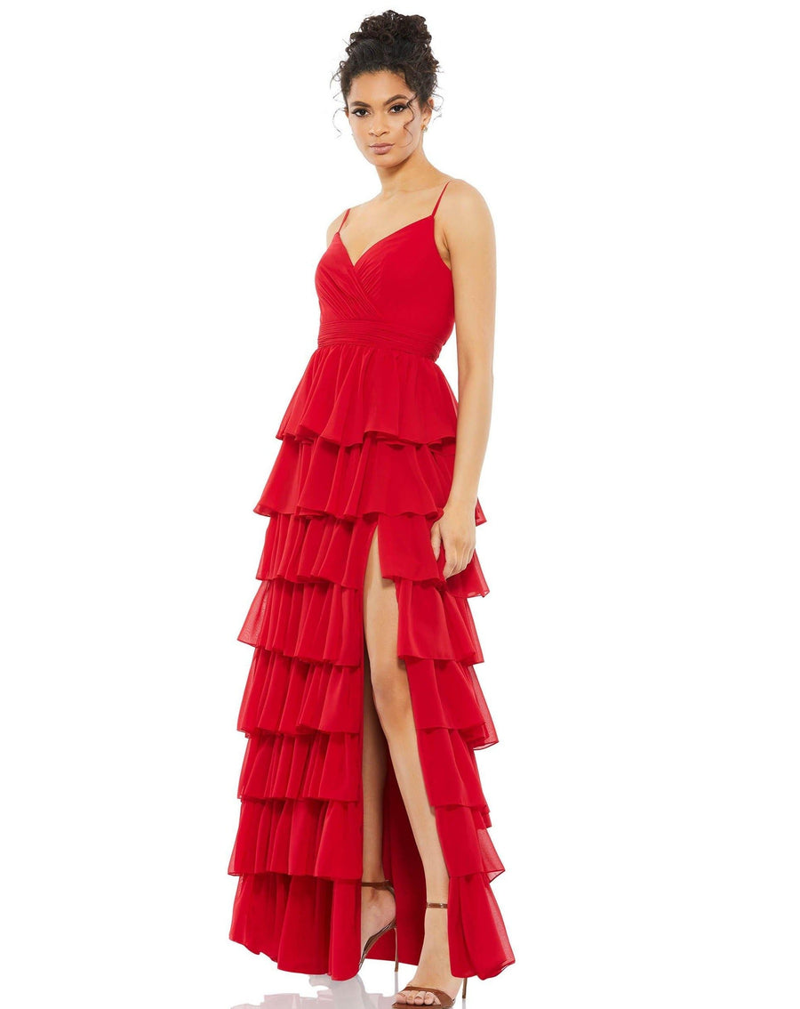 Mac Duggal Sexy Spaghetti Strap Tiered Dress 55416 - The Dress Outlet