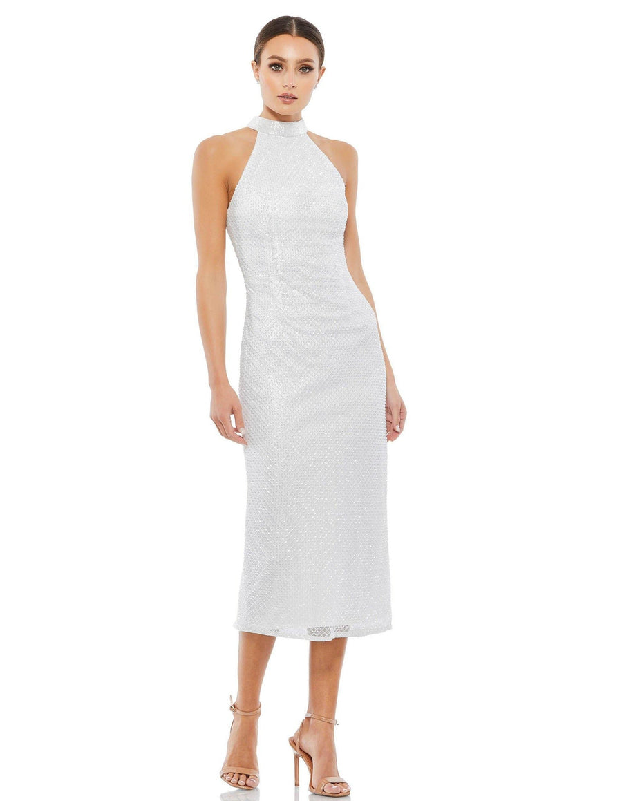 Mac Duggal Short Beaded Halter Cocktail Dress 5531 - The Dress Outlet
