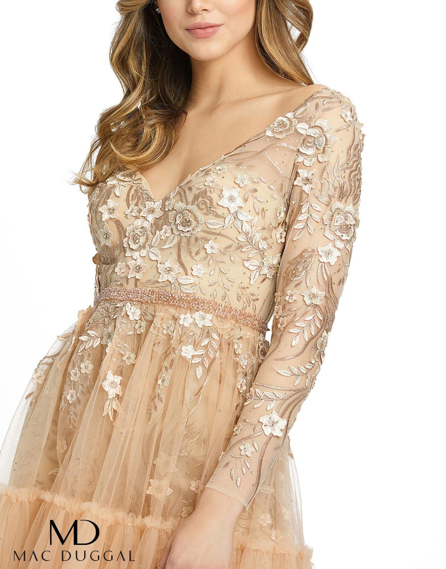 Mac Duggal Short Long Sleeve Cocktail Dress 67547 - The Dress Outlet