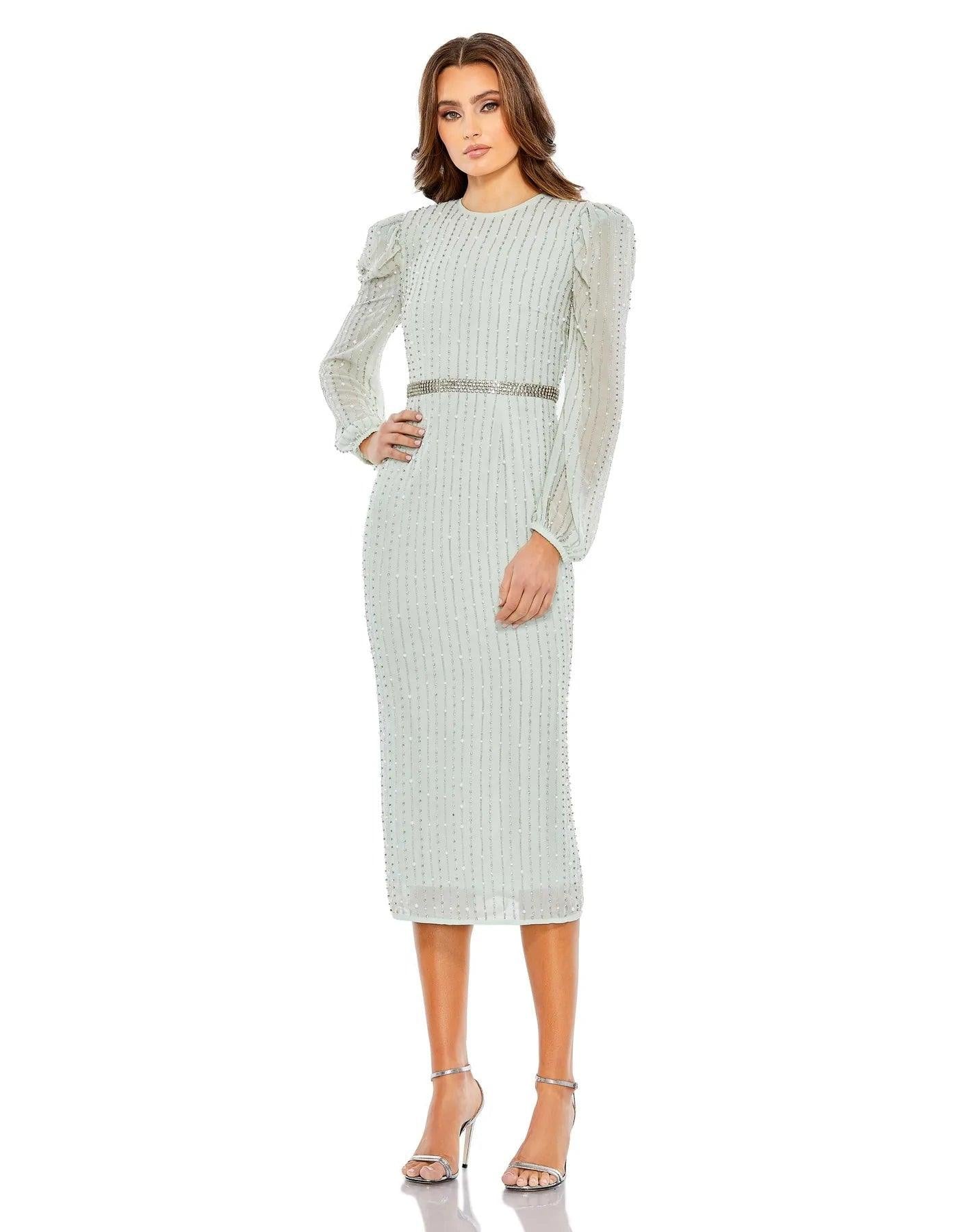 Mac Duggal Short Cocktail Long Sleeve Dress 93622 - The Dress Outlet