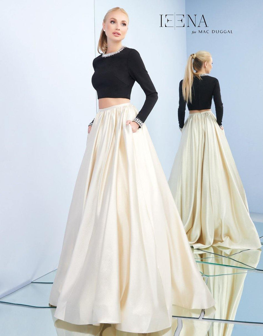 Mac Duggal Two Piece Long Sleeve Ball Gown 26069I - The Dress Outlet
