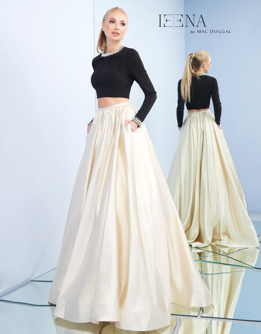 Mac Duggal Two Piece Long Sleeve Ball Gown 26069I - The Dress Outlet