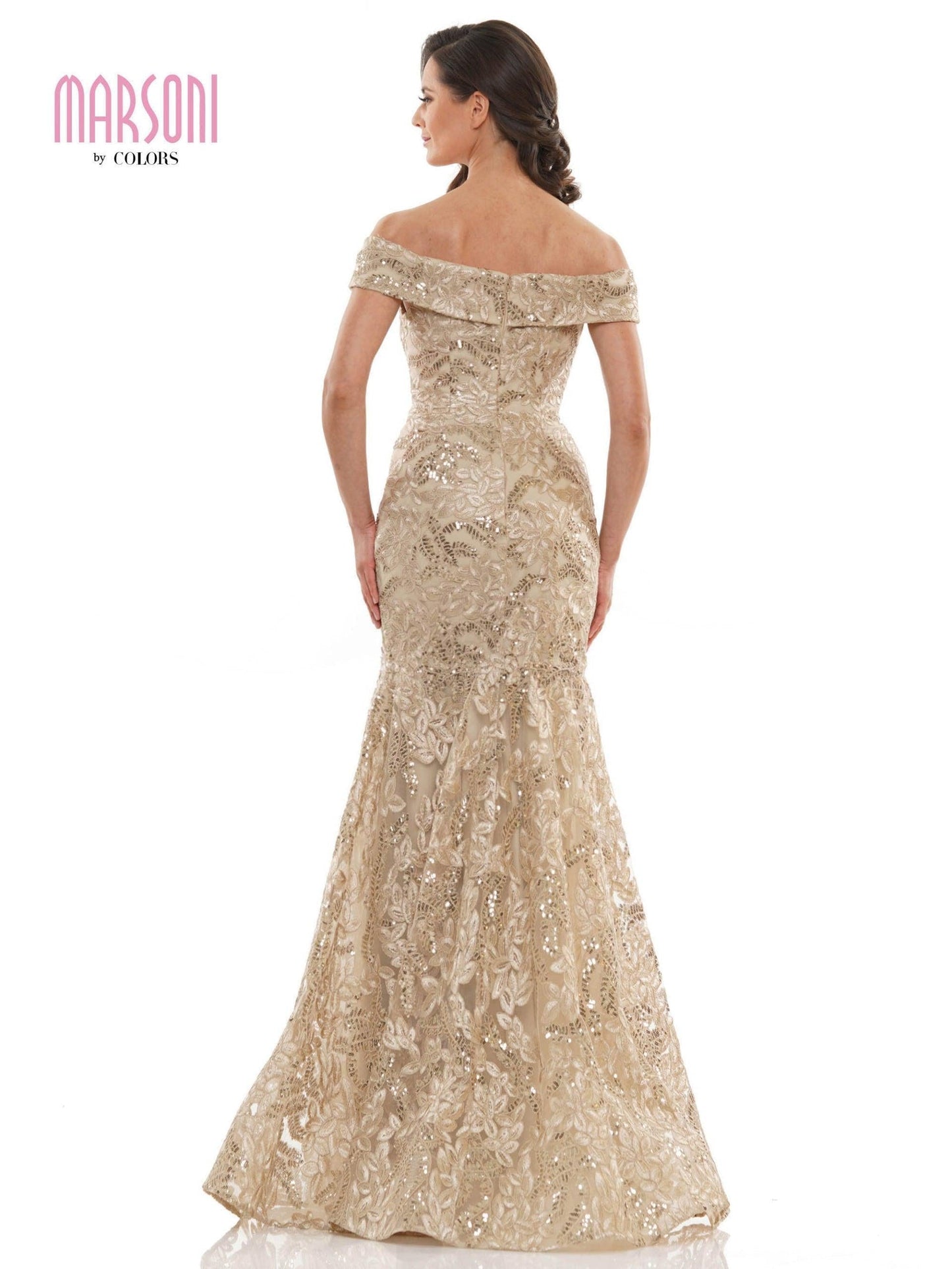 Marsoni Long Formal Fitted Lace Long Gown 1118 - The Dress Outlet