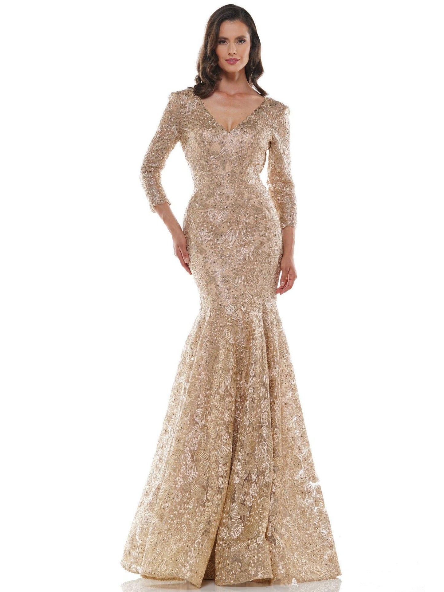 Marsoni Long Mother of the Bride Lace Dress 212SL - The Dress Outlet