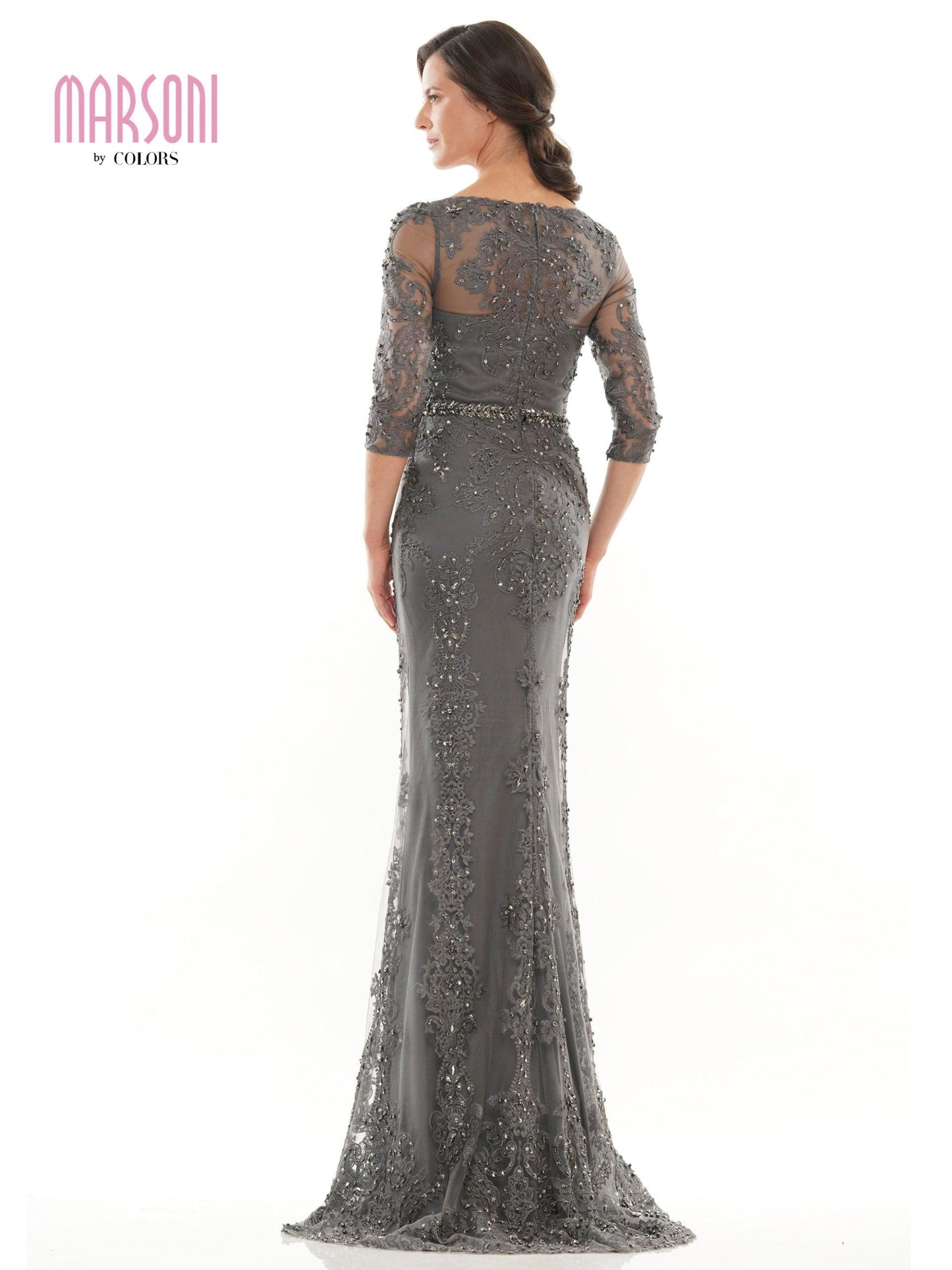 Marsoni Mother of the Bride Long Lace Dress 1123 - The Dress Outlet
