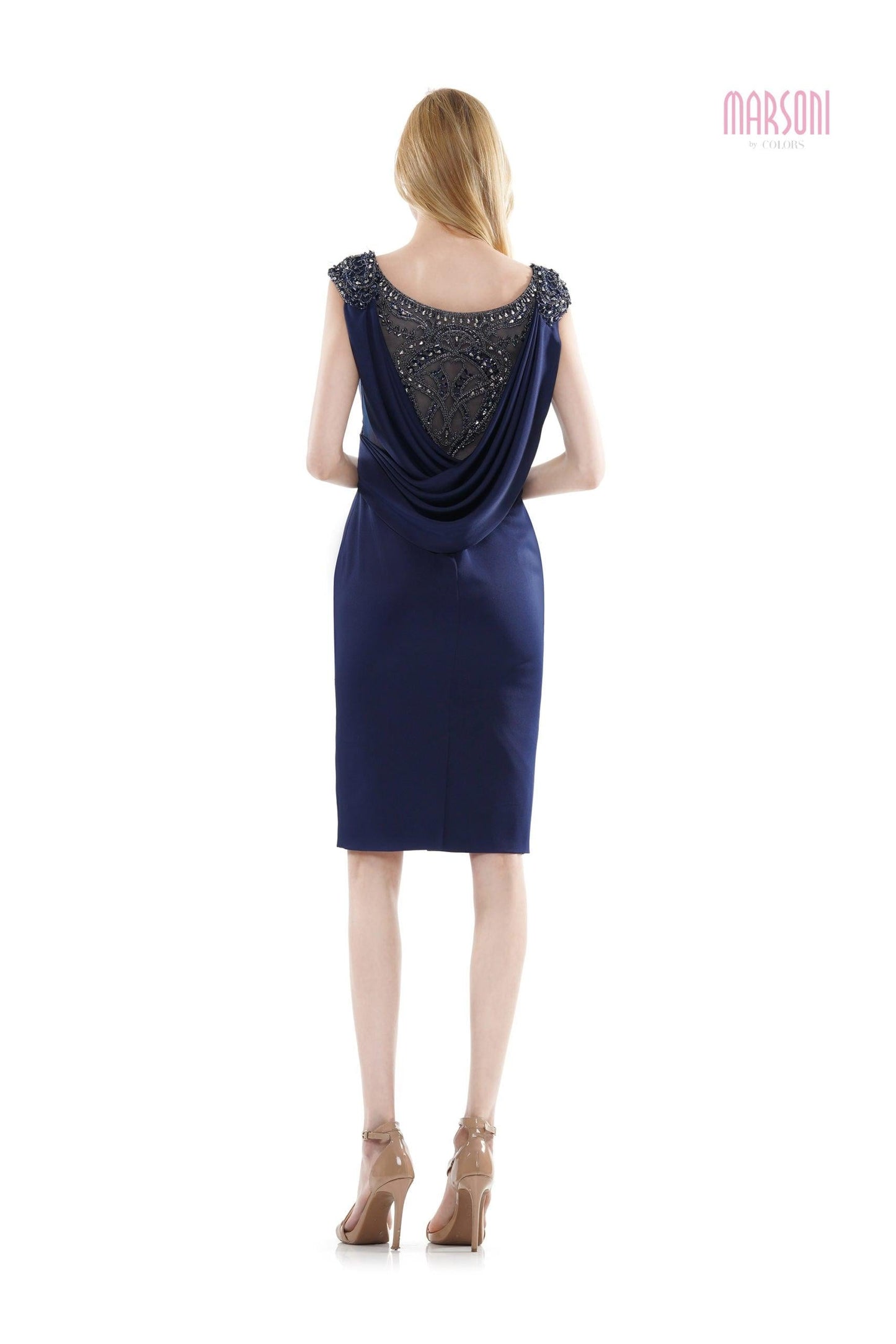 Marsoni Short Mother of the Bride Beaded Dress 1109 - The Dress Outlet