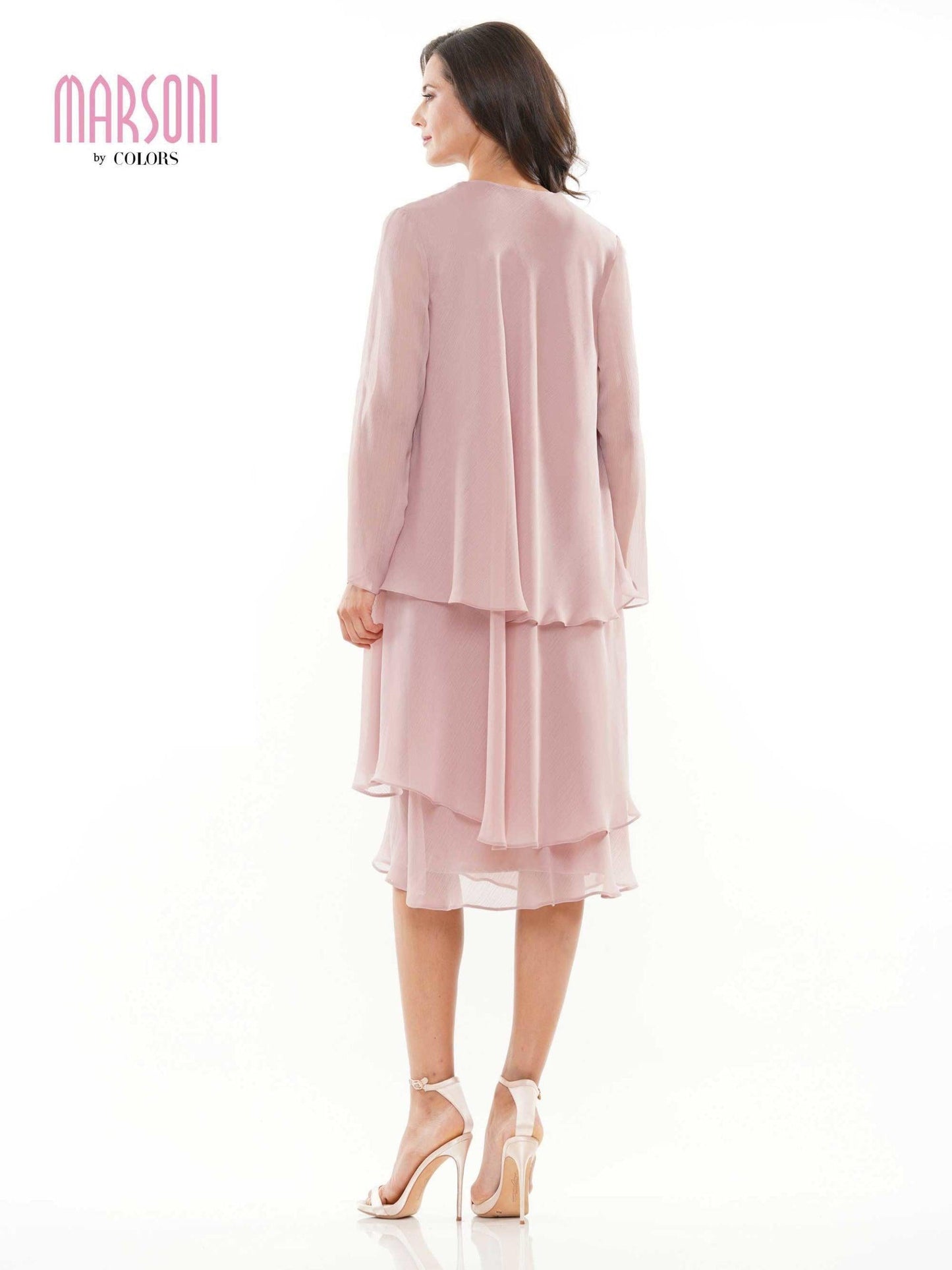 Marsoni Short Mother of the Bride Chiffon Dress 307 - The Dress Outlet