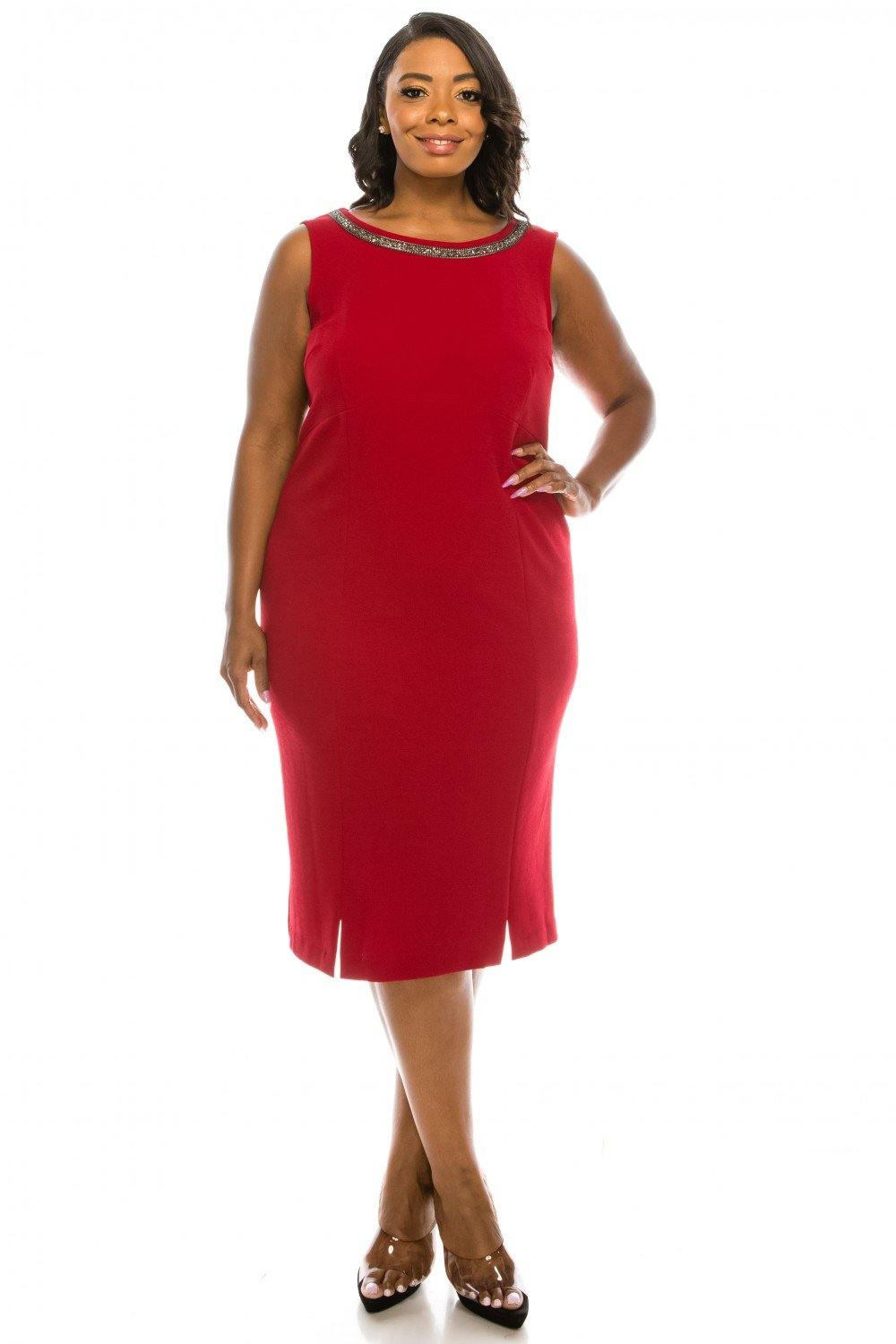 Maya Brooke Beaded 2 Piece Jacket Short Plus Size Dress - The Dress Outlet Maya Brooke