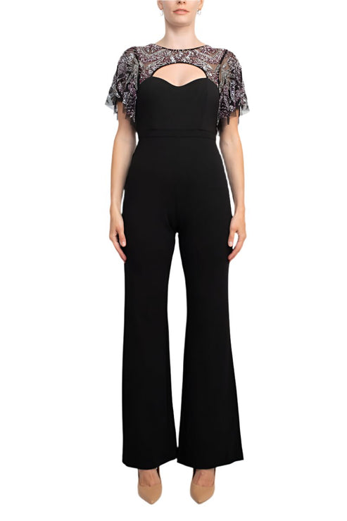 Jumpsuit Beaded Long Formal Jumpsuit Black
