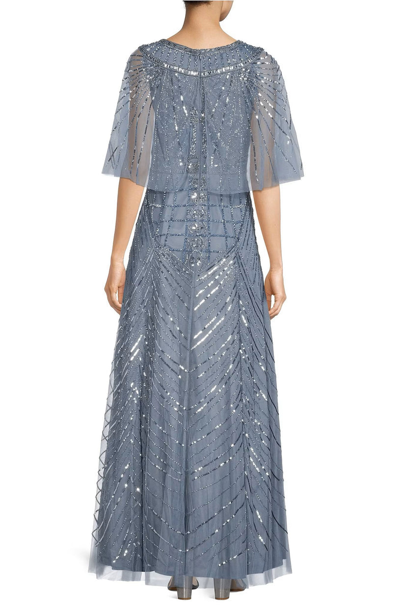 Formal Dresses Long Formal A Line Sequin Evening Dress Vintage Blue