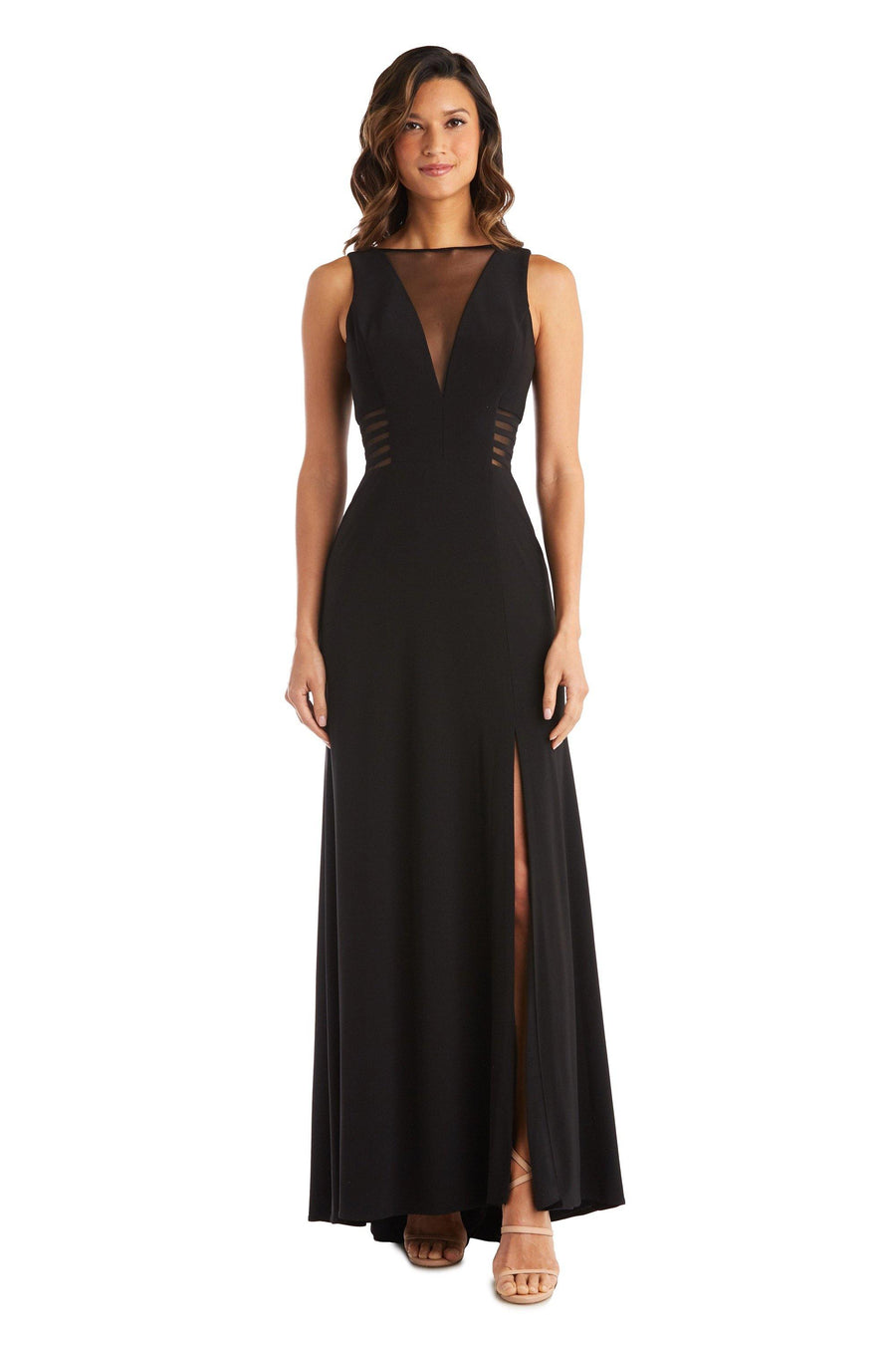 Morgan & Co Long Glitter Lace Formal Dress 12173 - The Dress Outlet