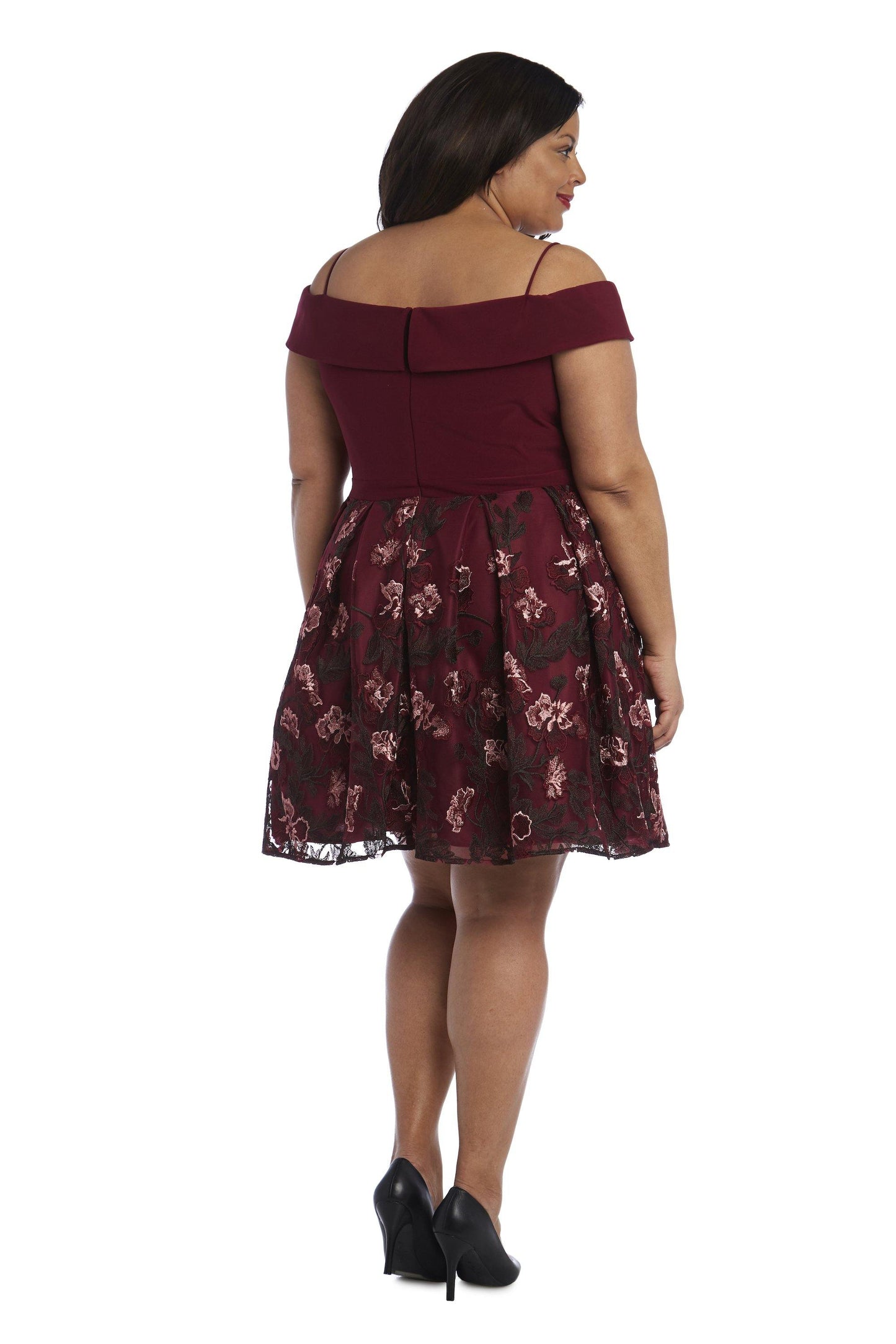 Morgan & Co Short Plus Size Cocktail Dress 12553WM - The Dress Outlet