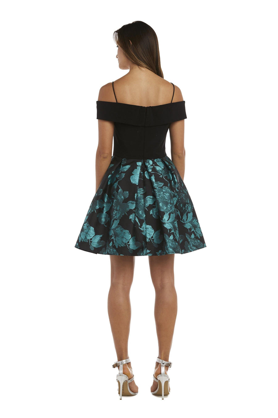 Morgan & Co Off Shoulder Short Dress 12554 - The Dress Outlet