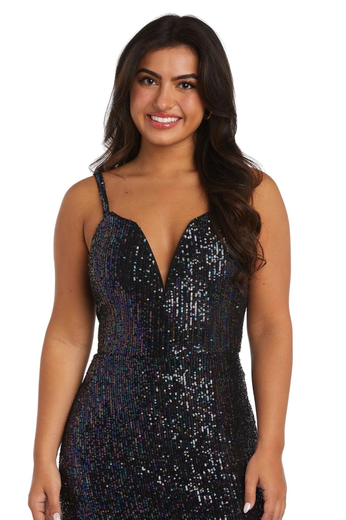 Morgan & Co Long Fitted Formal Prom Gown 12935 - The Dress Outlet