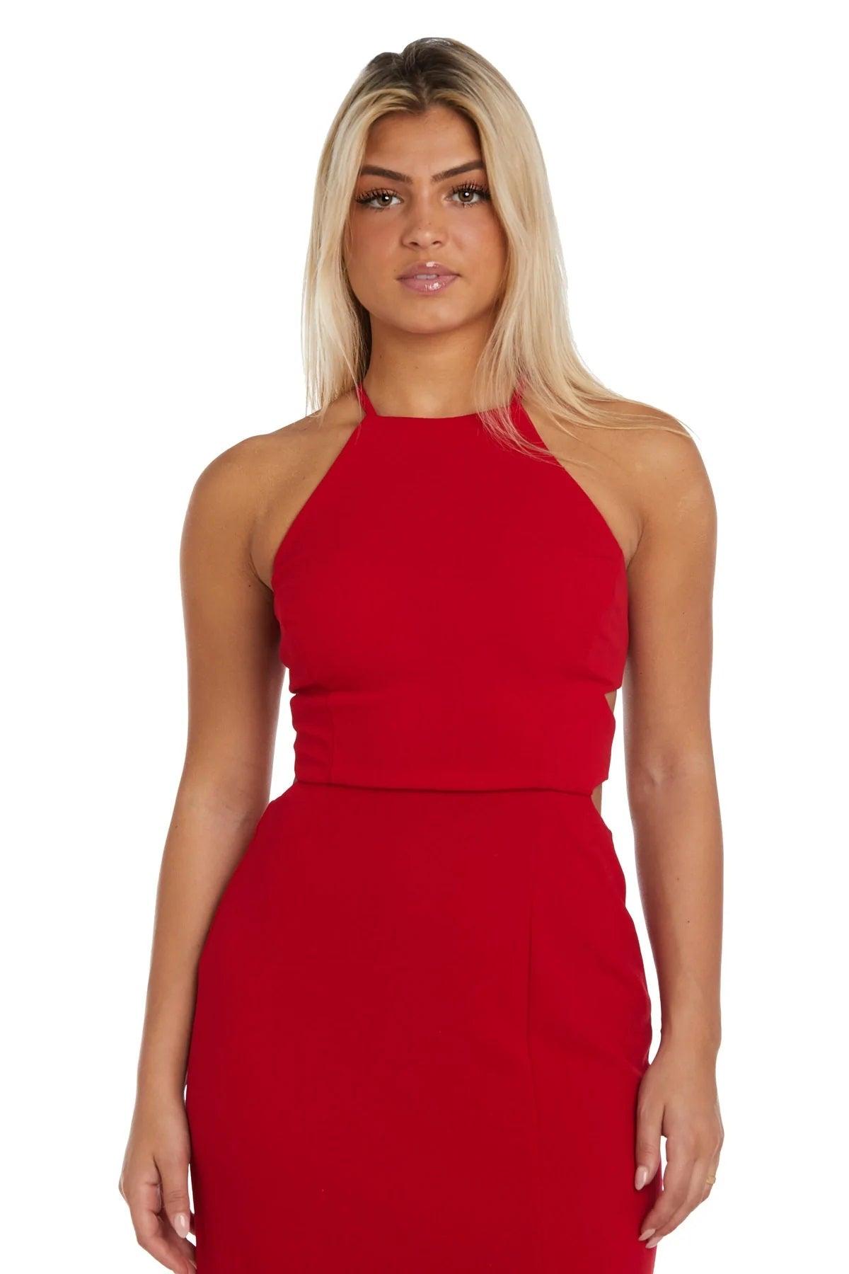 Morgan & Co Long Formal Halter Prom Dress 13025 - The Dress Outlet