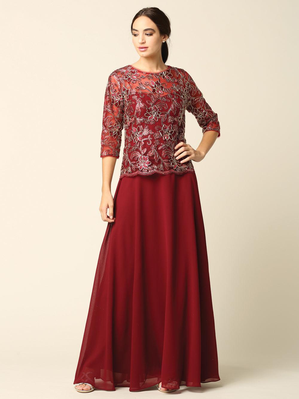 Mother of the Bride Long Formal Dress - The Dress Outlet