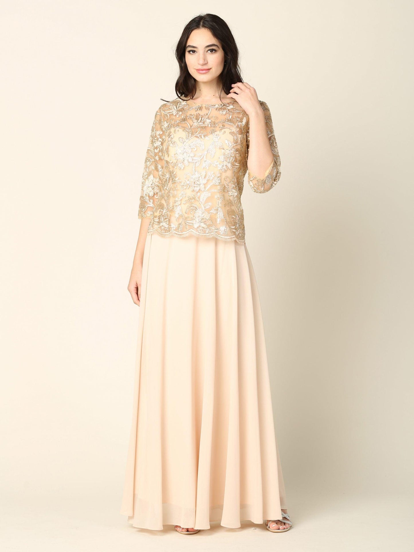 Mother of the Bride Long Formal Dress - The Dress Outlet