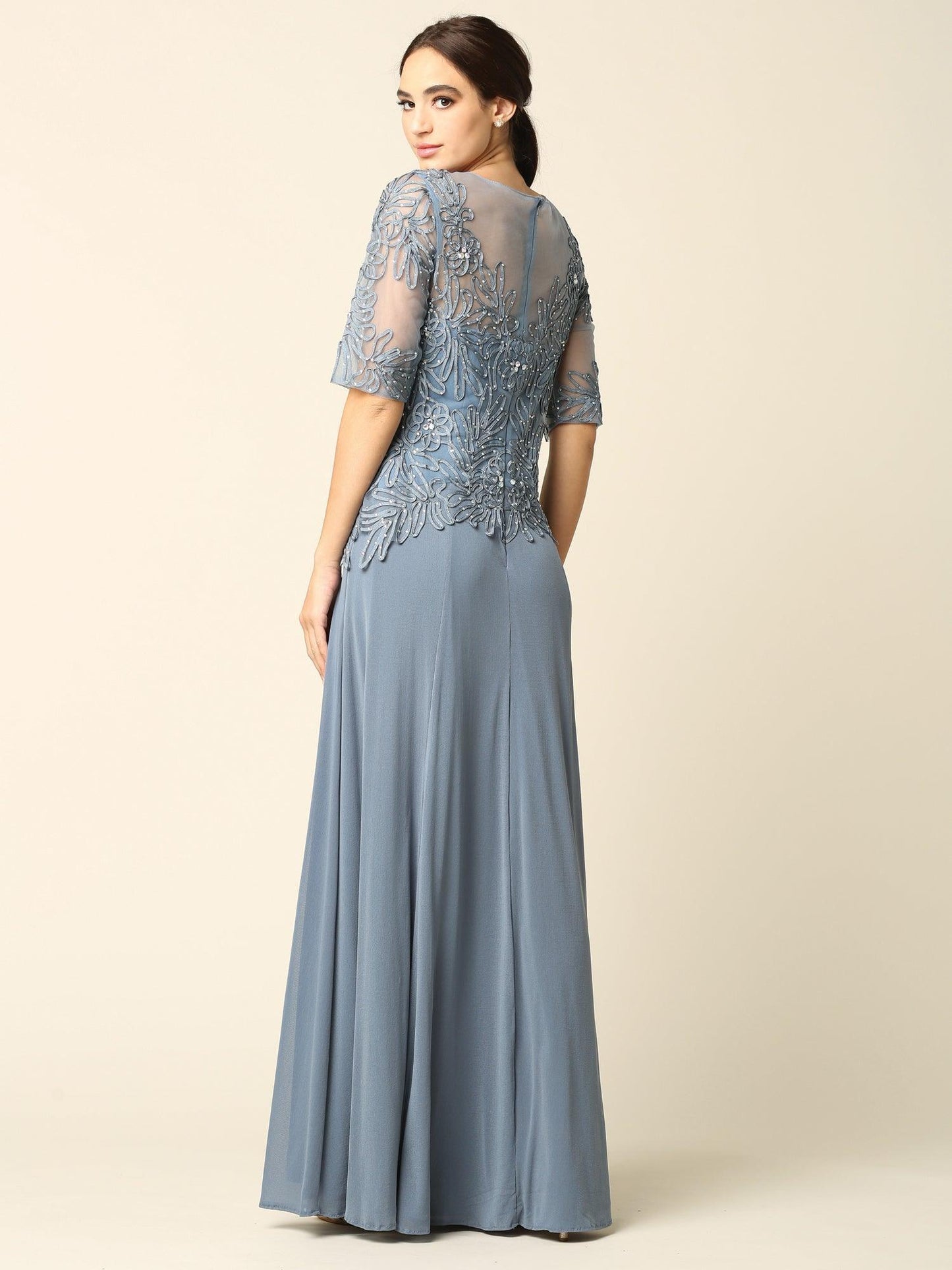 Mother of the Bride Long Formal Embroidered Dress Sale - The Dress Outlet