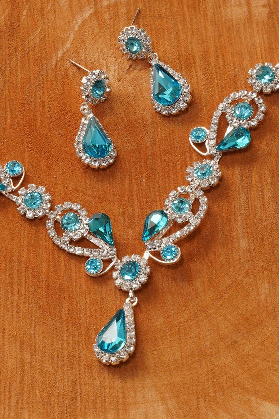 Multiple Crystal Necklace Set Rhinestone Jewelry - The Dress Outlet