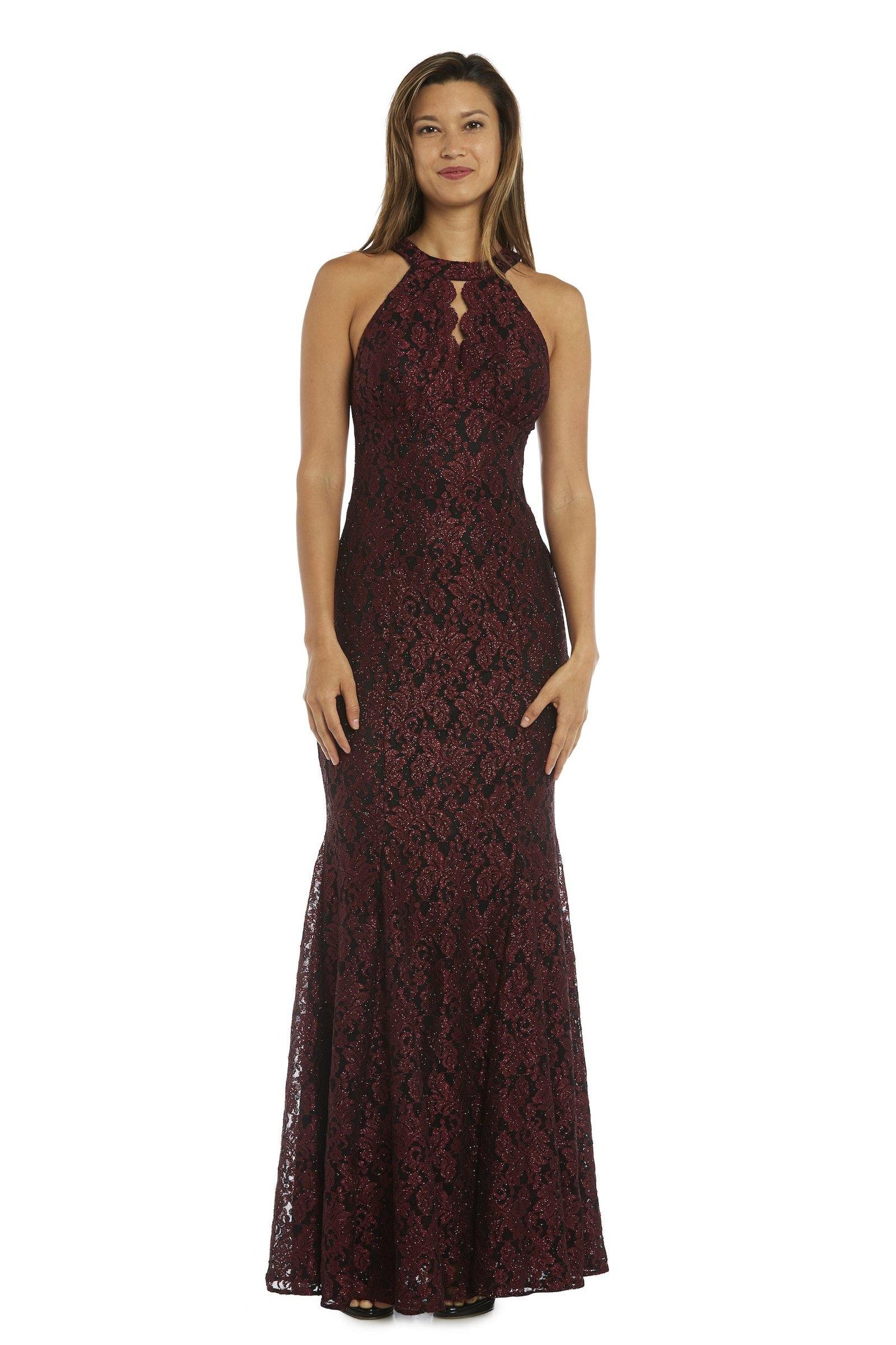 Nightway Long Glitter Formal Dress 21689 - The Dress Outlet