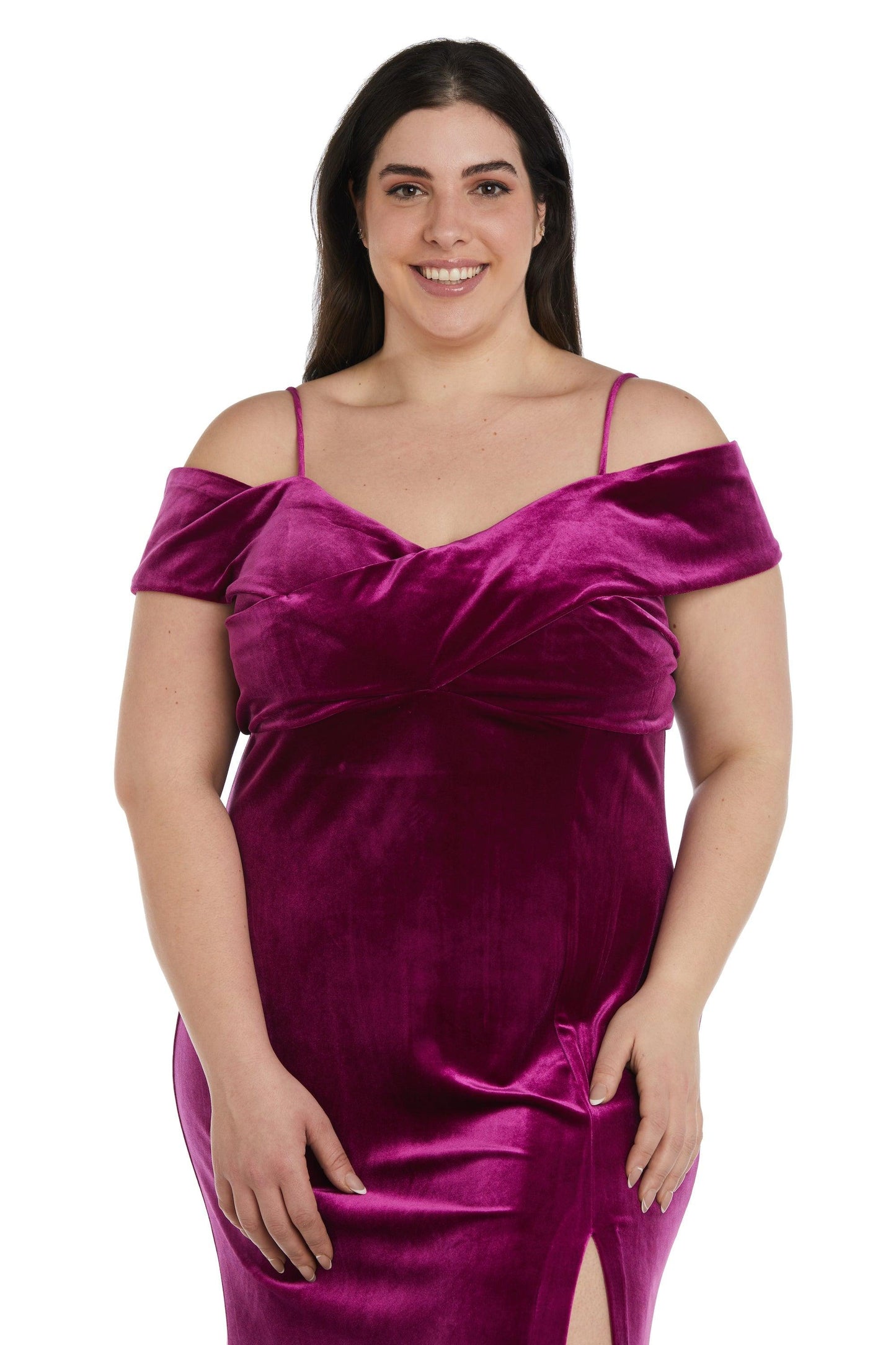 Nightway Long Plus Size Formal Velvet Dress 22094W - The Dress Outlet
