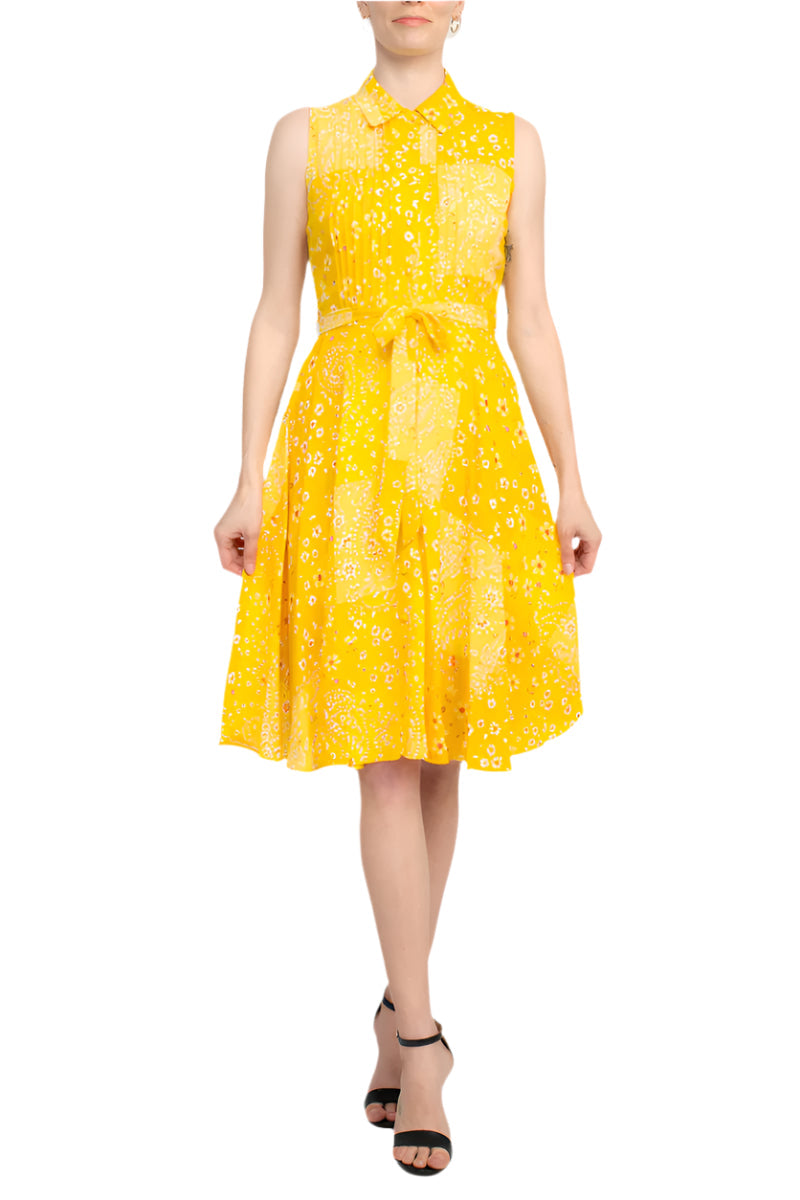 Cocktail Dresses A Line Short Printed Cocktail Dress Yellow