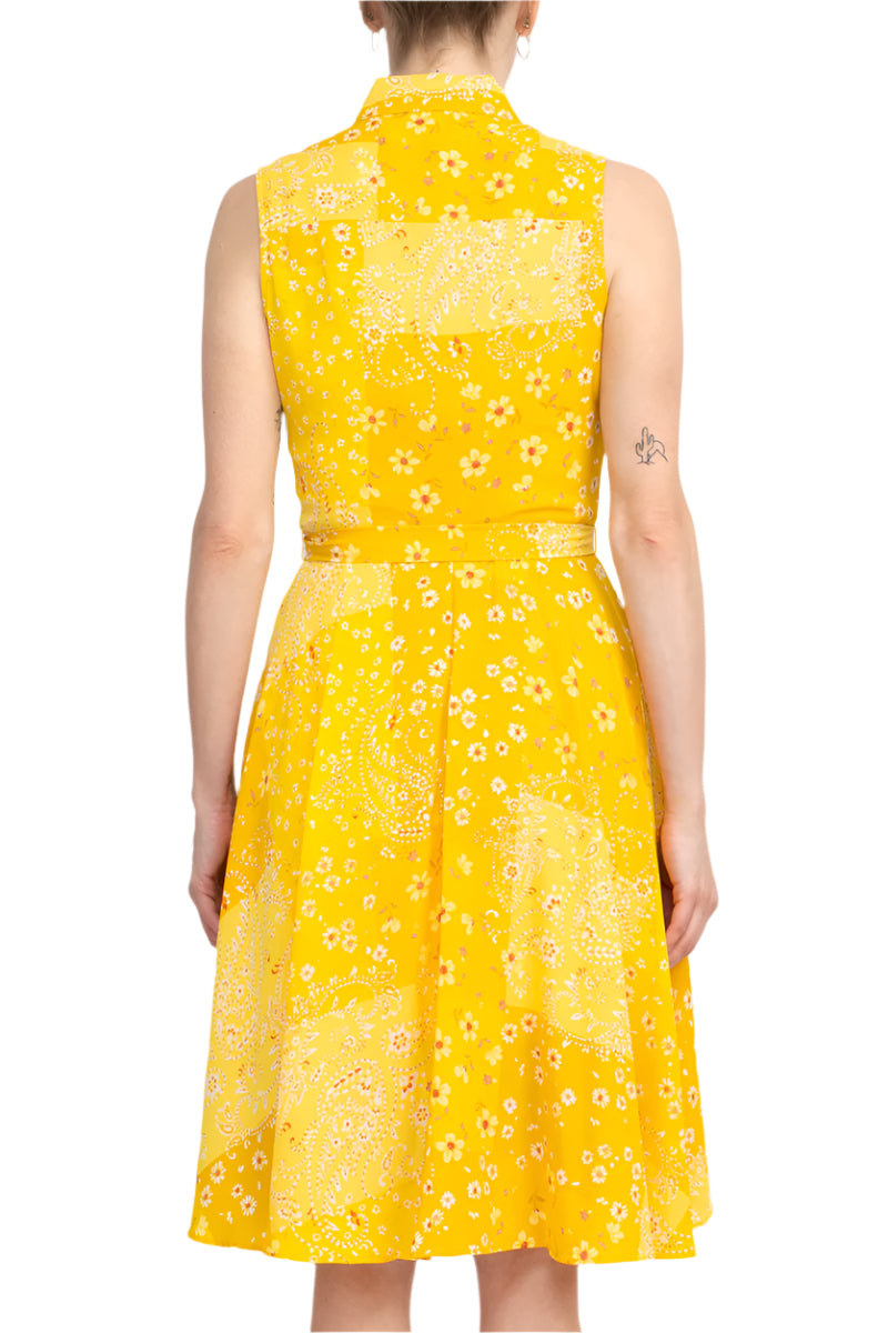 Cocktail Dresses A Line Short Printed Cocktail Dress Yellow