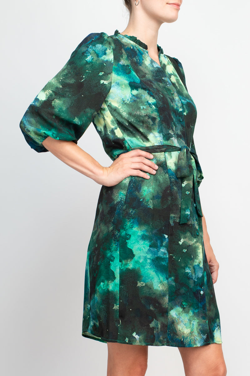 Cocktail Dresses Short Printed Cocktail Dress Teal Multi