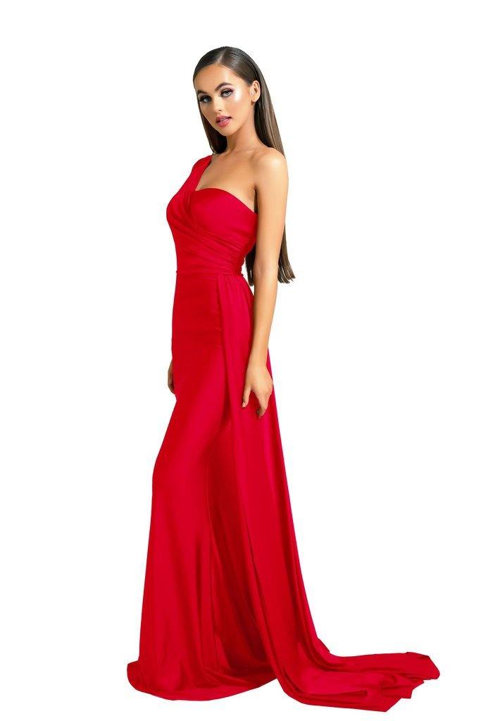 Portia and Scarlett  Long Single Shoulder Prom Dress PS6321 - The Dress Outlet