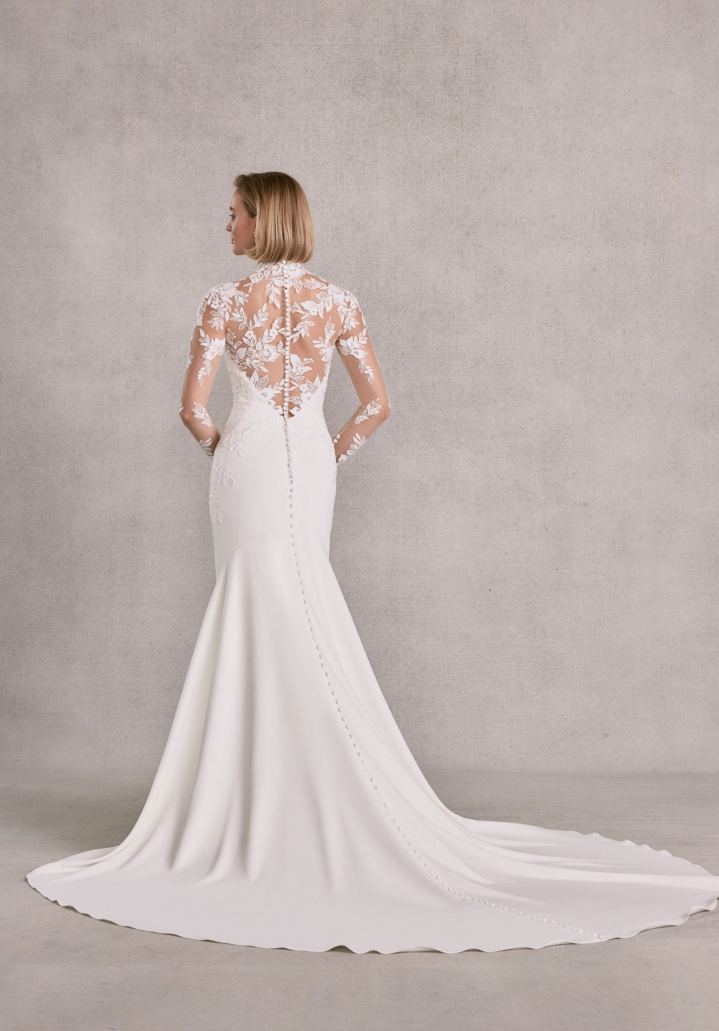 Wedding Dresses Long Simple Sequinn Lace Wedding Dress Ivory/Honey