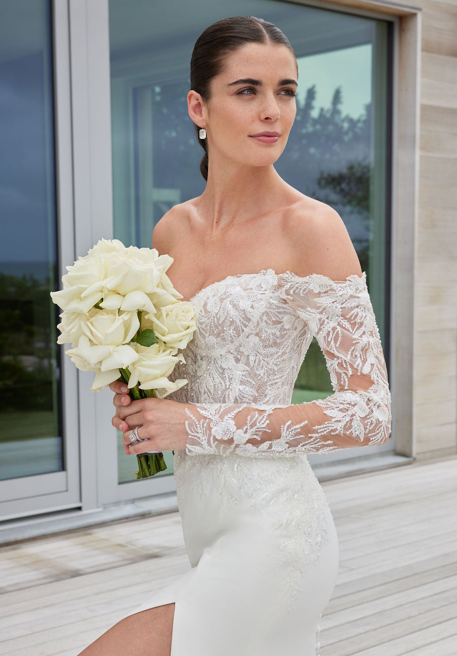 Wedding Dresses Long Simple Lace Wedding Dress Ivory/Champagne/Honey