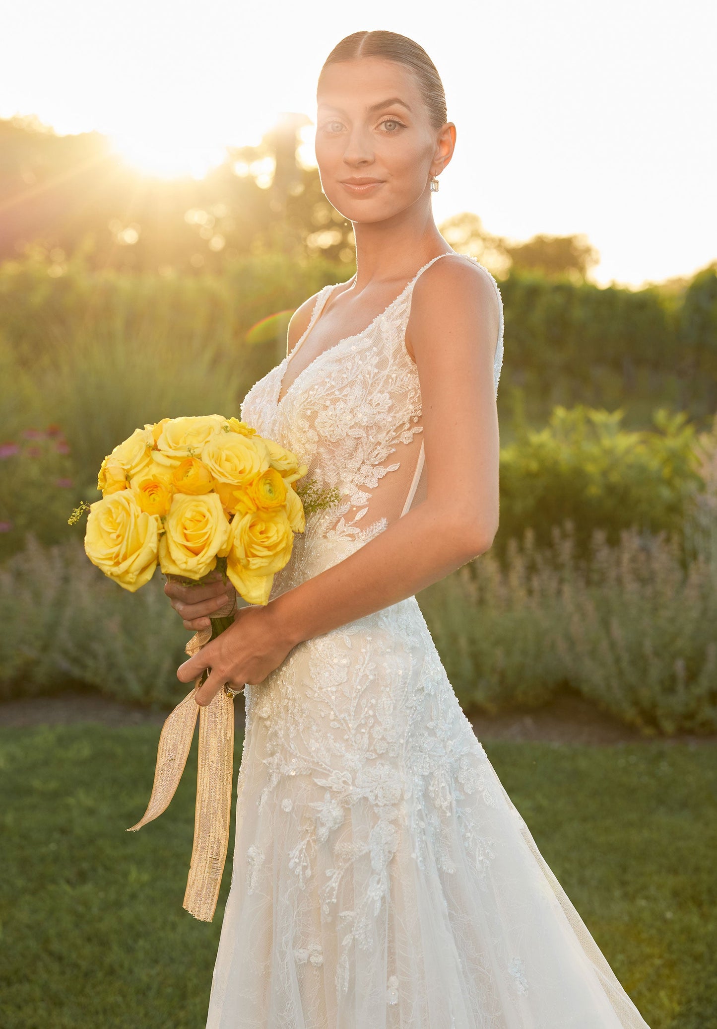 Wedding Dresses  Long A Line Lace Applique Wedding Dress Ivory/Champagne/Honey