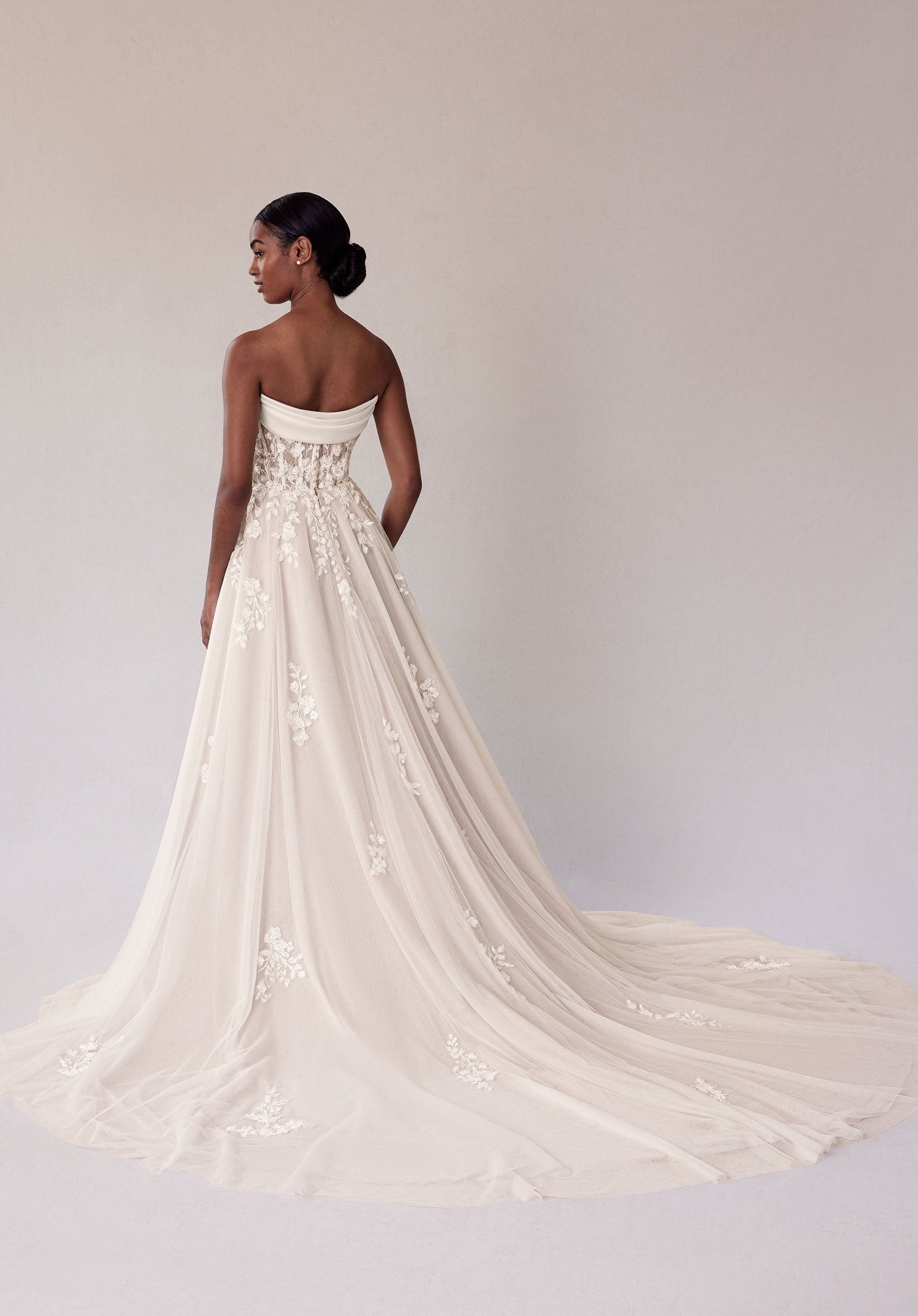 Wedding Dresses A Line Corset Lace Long Wedding Dress Ivory/Champagne