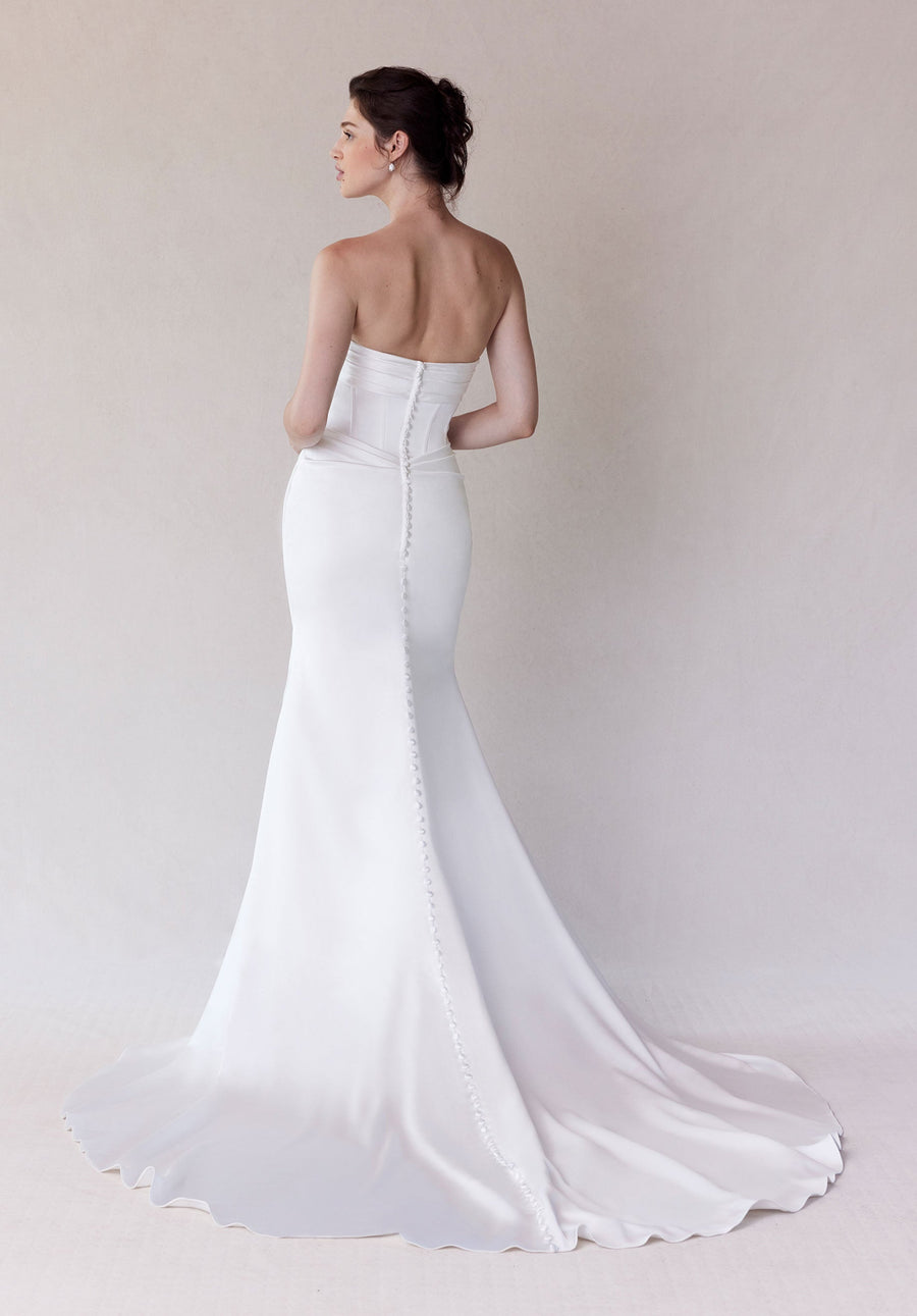Wedding Dresses Long Corset Simple Wedding Dress Ivory