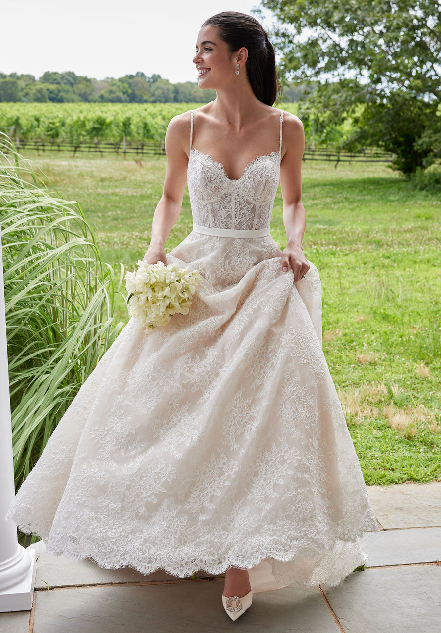 Wedding Dresses Lace Long Ball Gown Corset Wedding Dress Ivory/Champagne/Honey