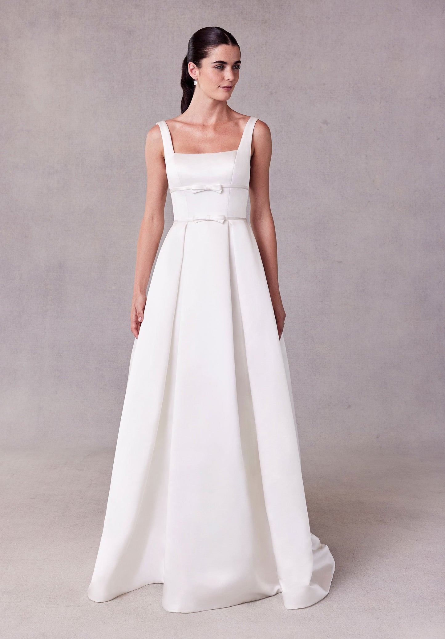Wedding Dresses Pleated Long A Line Wedding Dress Ivory