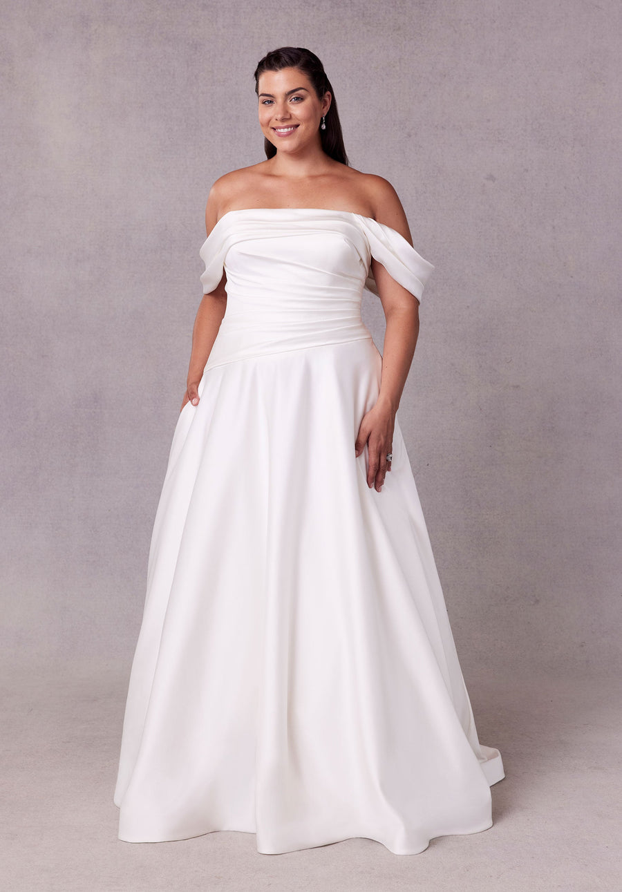 Wedding Dresses Long Plus Size A Line Wedding Dress Ivory