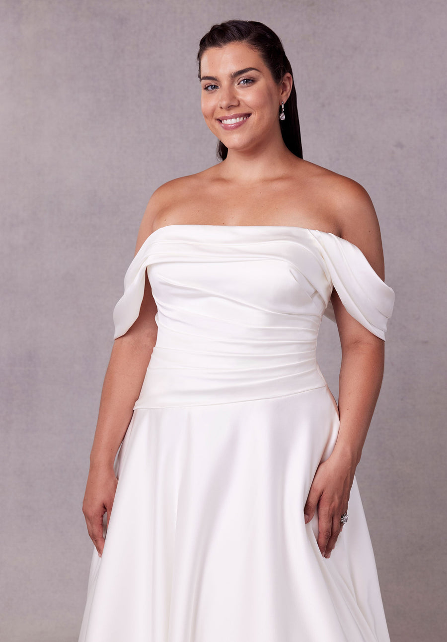 Wedding Dresses Long Plus Size A Line Wedding Dress Ivory