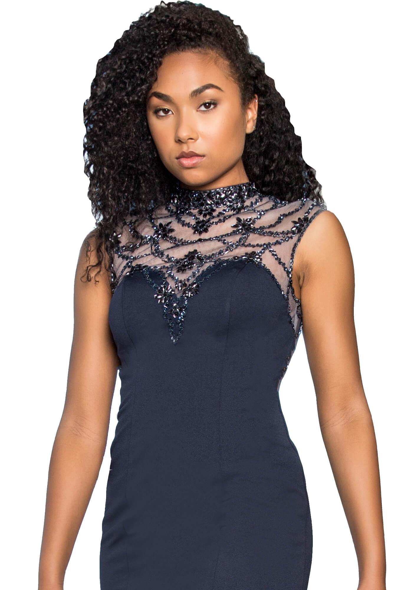 Prom Formal Dress Beaded High Neck Evening Gown - The Dress Outlet Elizabeth K