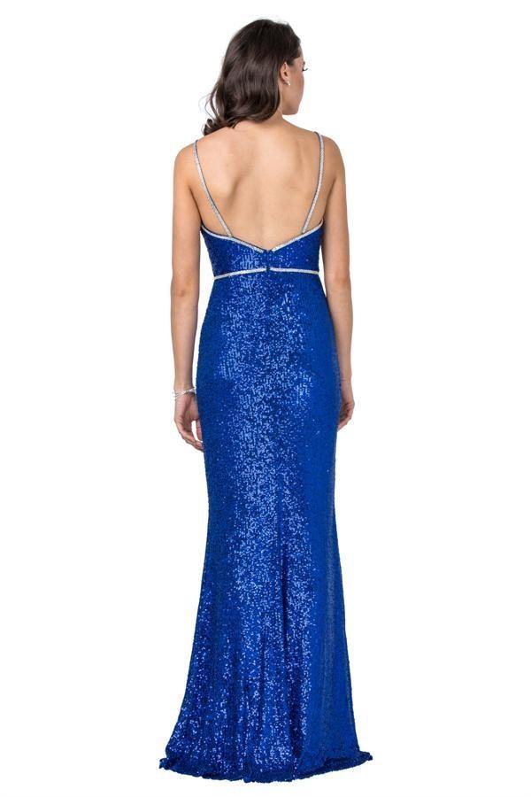 Prom Formal Spaghetti Straps Evening Long Gown - The Dress Outlet