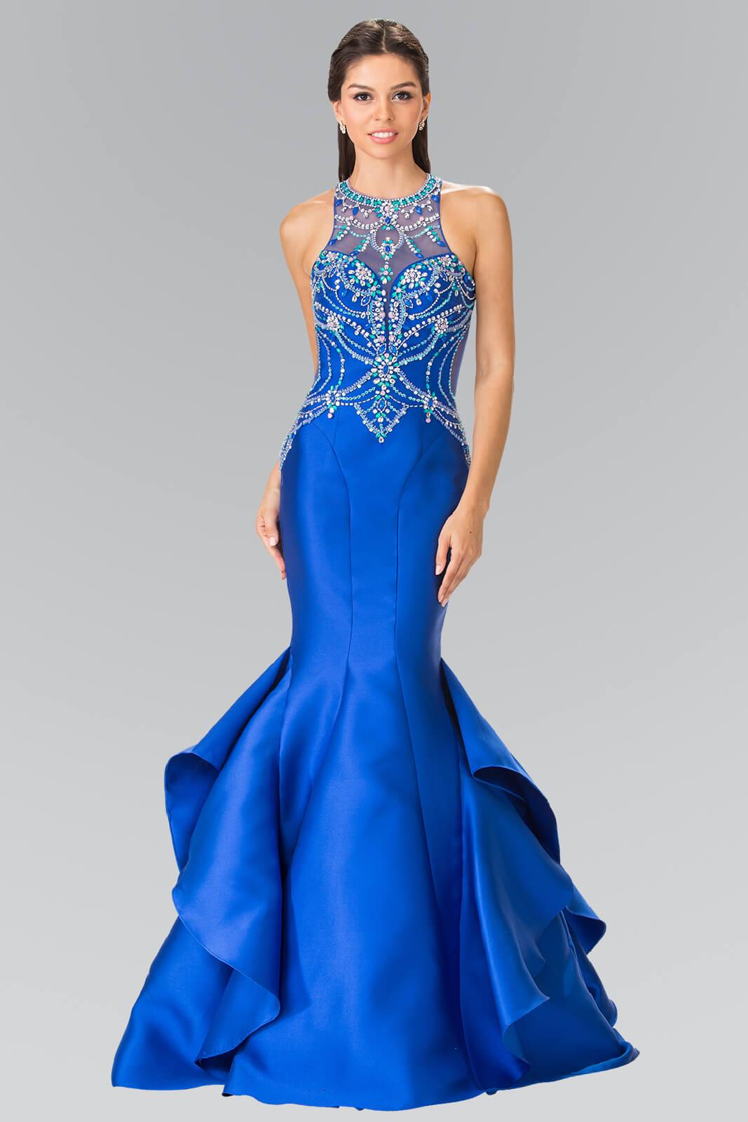 Prom Long Formal Halter Dress Mermaid Gown - The Dress Outlet Elizabeth K