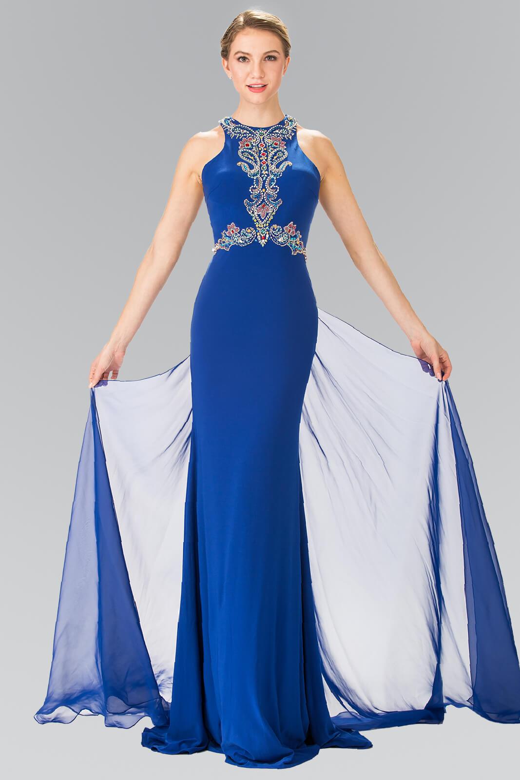 Prom Long Train Chiffon Evening Dress - The Dress Outlet Elizabeth K