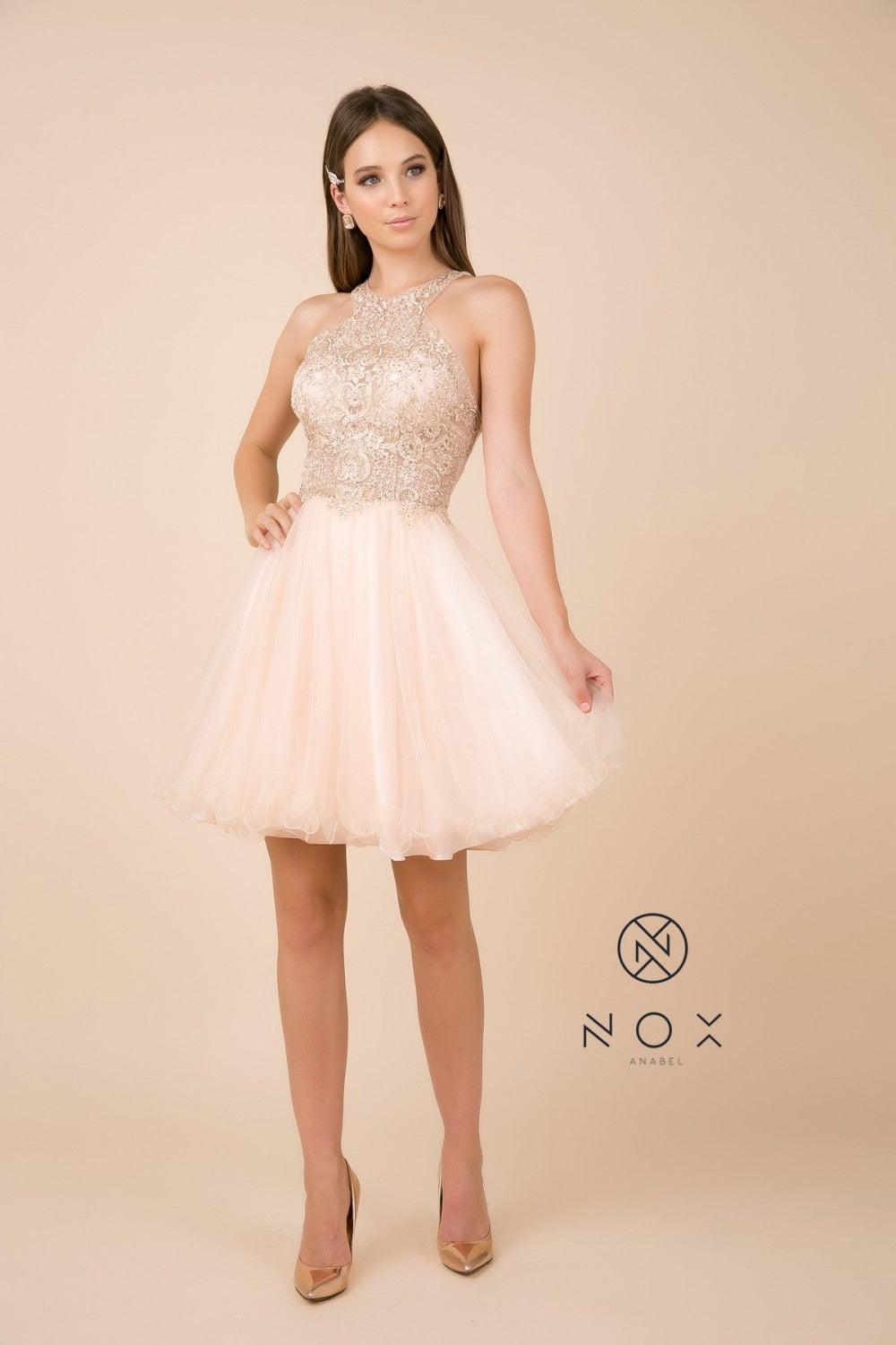 Prom Short Dress Sleeveless Homecoming - The Dress Outlet Nox Anabel