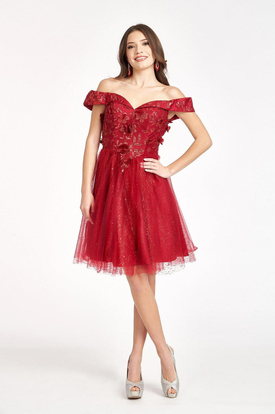 Prom Short Off Shoulder Homecoming Cocktail Dress - The Dress Outlet