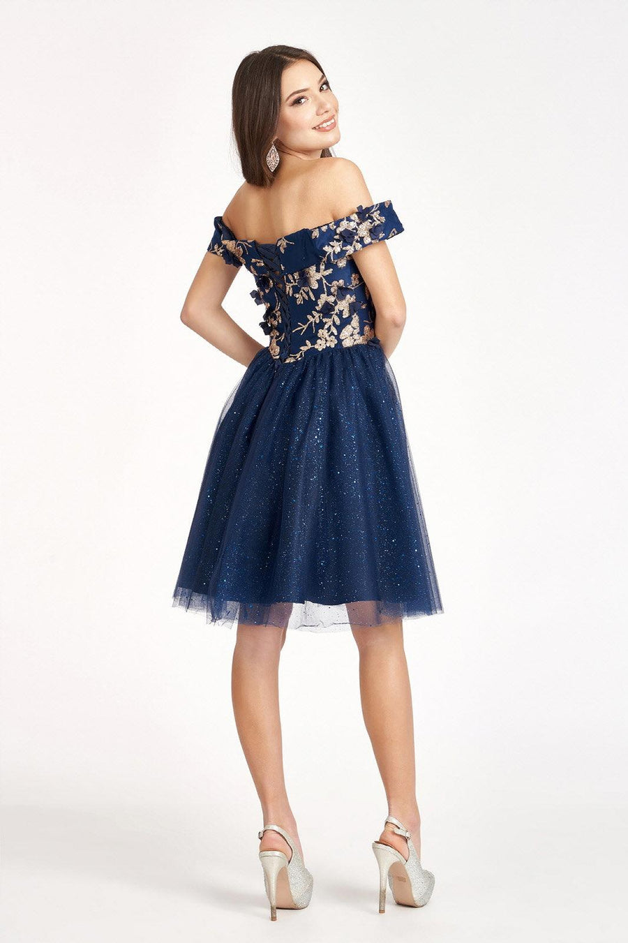 Prom Short Off Shoulder Homecoming Cocktail Dress - The Dress Outlet
