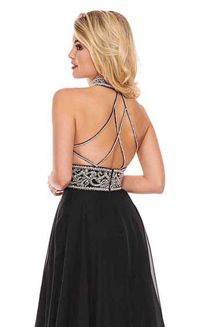Rachel Allan Long Halter Prom Chiffon Dress 6421 - The Dress Outlet