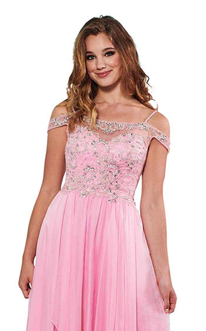 Rachel Allan Long Off Shoulder Prom Dress 6591 - The Dress Outlet