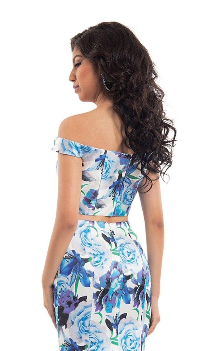 Rachel Allan Long Two Piece Prom Floral Dress 6127 - The Dress Outlet