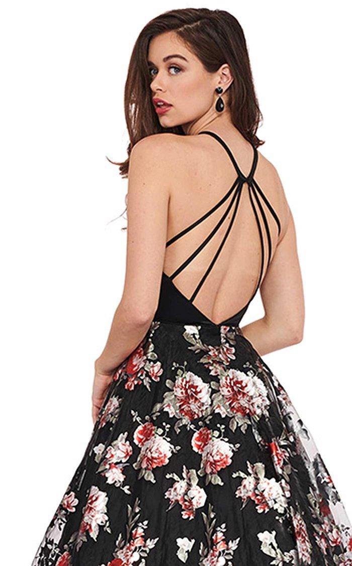 Rachel Allan Prom Long Halter Floral Ball Gown 6581 - The Dress Outlet