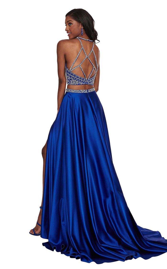 Rachel Allan Prom Long Halter Formal Dress 6497 - The Dress Outlet